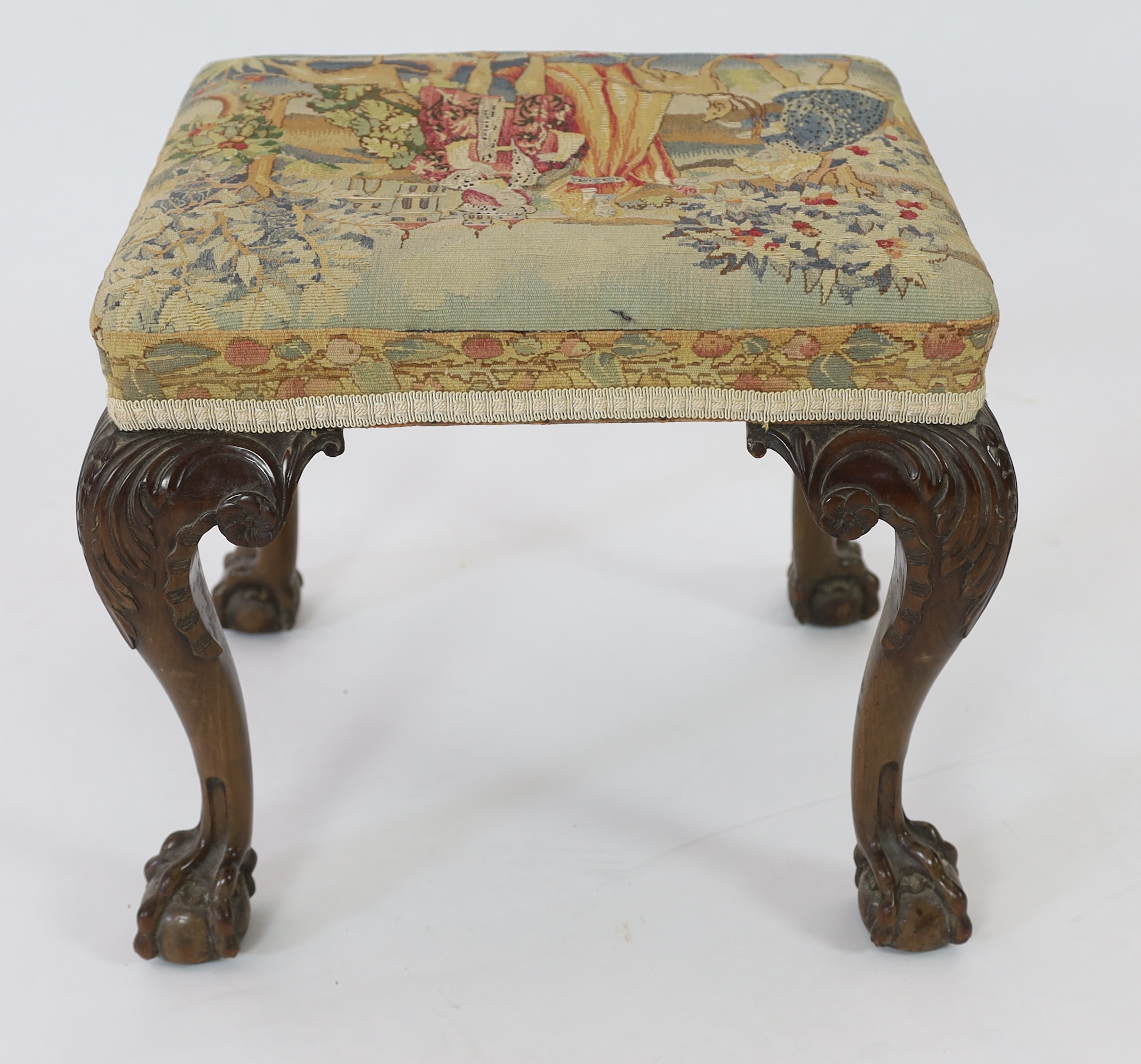 A George III mahogany dressing stool